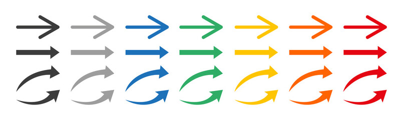 Arrows colorful set .Arrows. Arrow icon. Colorful arrows . Vector illustration