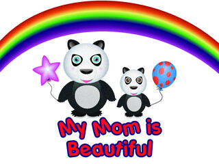 mothers day card with panda