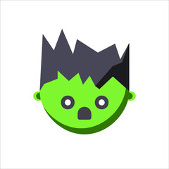 vector icon of annoying  emoji of green evil face