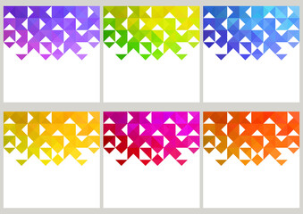 Set of backgrounds of geometric shapes. Colorful mosaic pattern. Triangle