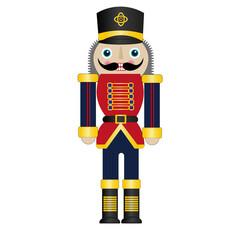 Christmas Nutcracker Vector Drawing on a white background