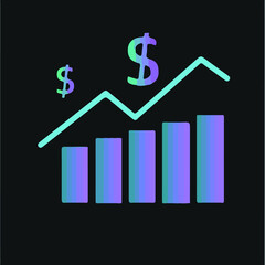 business graph with dollar