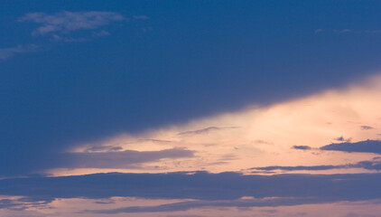 Naklejka na ściany i meble Sunset with a sky only cloudscape in the Maasai Mara, Kenya