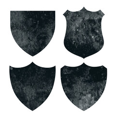 vintage distressed grunge badges or shield symbols set