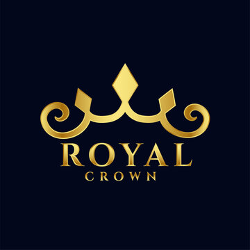 royal crown logo concept premium icon design