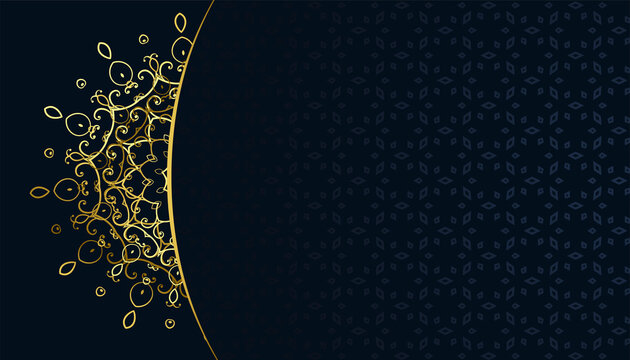 golden arabeqsue mandala pattern arabis style backgroud