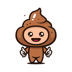 Cute poop mascot character design