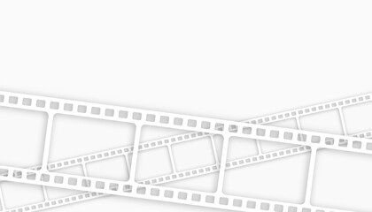 white film strip background with text space