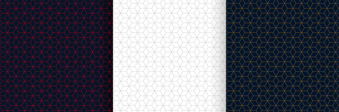 Set Of Hexagonal Lines Pattern Background Design