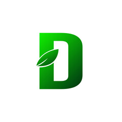 Letter D company logo with green color