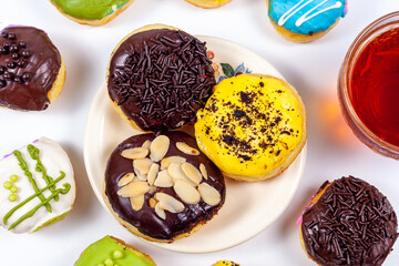 Donuts and Tea Flat Lays