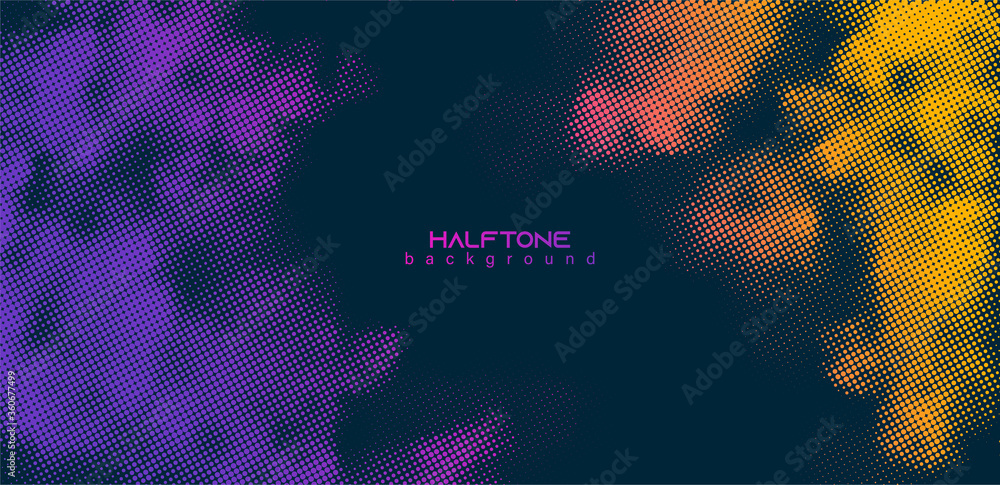Aufkleber Abstract vector background. Halftone gradient gradation. Vibrant flowing texture. Smoke effect. Retro design.