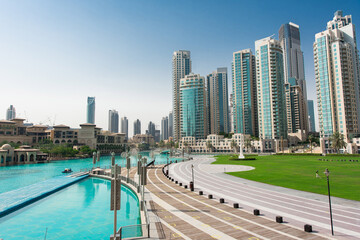 Fototapeta na wymiar Modern skyscrapers in Downtown , Dubai. 