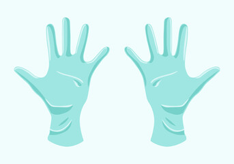 Medical gloves. isolated on flat bottom. medical utensils for protection, prevention and security.