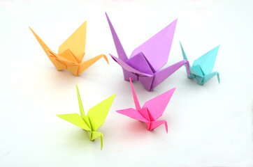 origami birds - obrazy, fototapety, plakaty