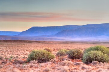 TANKWA KAROO NATIONAL PARK. View west towards Calvinia from the Tankwa valley, northern Cape, South Africa 