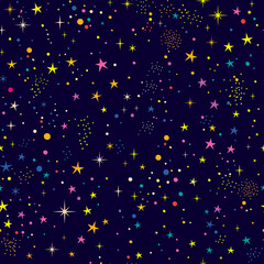 starry night sky seamless pattern