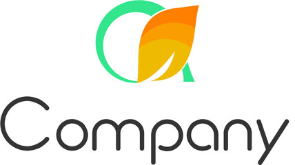 Abstract leaf symbol logo. Green clean eco icon for Business template logo, Square Elements and Website.