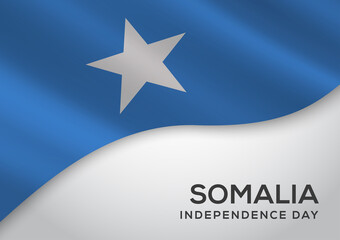 Somalia Independence Day Somalia flag fabric waving background