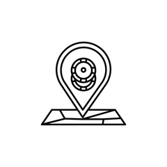 place, casino line icon. Signs and symbols can be used for web, logo, mobile app, UI, UX