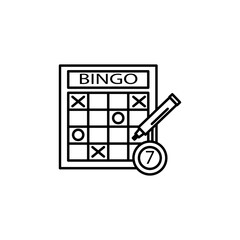 bingo line icon. Signs and symbols can be used for web, logo, mobile app, UI, UX