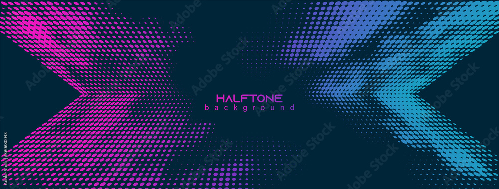 Poster Abstract vector background. Halftone gradient gradation. Vibrant flowing texture. Smoke effect. Retro design.