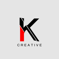 Monogram Abstract Techno Initial Letter K Logo icon vector design