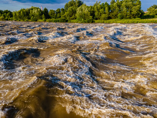 rough surface of the river