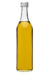 Oil bottle isolated on white background with clipping path