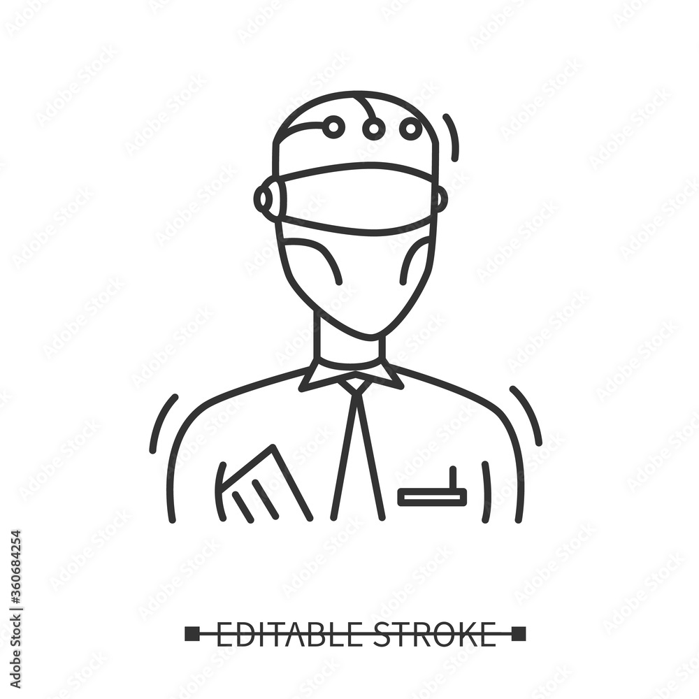 Poster smart personal assistant icon.business assistance robot icon with interface link. concept pictogram 
