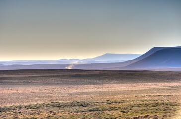 LAST LIGHT view over the Tankwa from the flanks of Elandsberg in Tankwa Karoo National Park,...