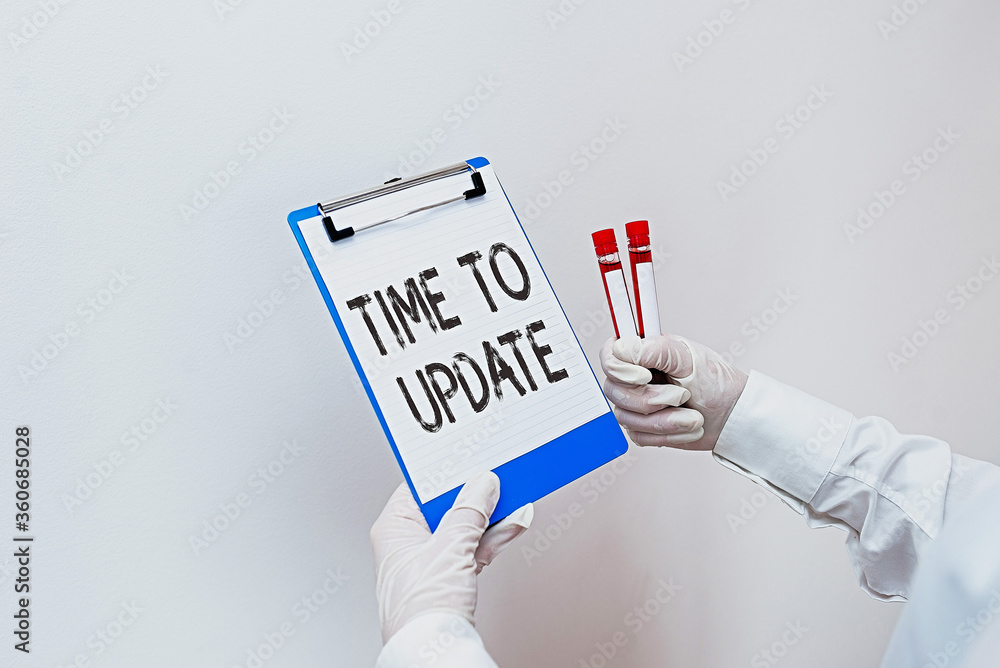 Poster conceptual hand writing showing time to update. concept meaning system software update for enhanceme