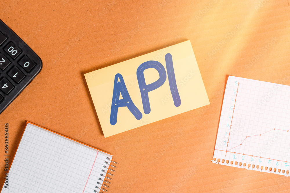 Poster word writing text api. business photo showcasing set of routines, protocols, and tools for building 