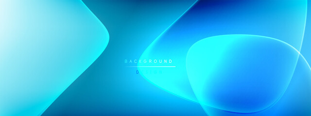 Vector abstract background - liquid bubble shapes on fluid gradient with shadows and light effects. Shiny design template for text