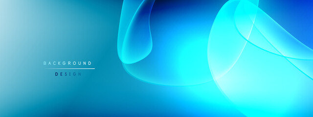 Vector abstract background - liquid bubble shapes on fluid gradient with shadows and light effects. Shiny design template for text