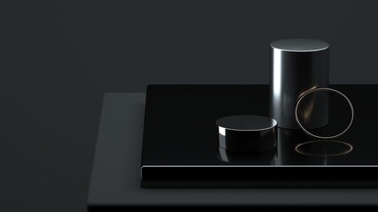 Abstract image of bathroom objects 3D image