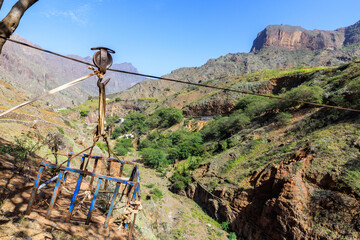  Material ropeway in the interior of the Island Santo Antao, Cape Verde