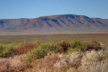 VIEW OF THE TANKA KAROO from the slopes of Elandsberg in the Tankwa Karoo national Park. 