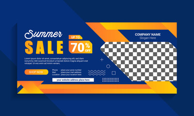 Abstract Social Media Summer Sale Banner Template Vector