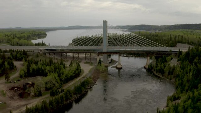 Nipigon River Bridge Face North Towards Mission Bay During Cloudy Day