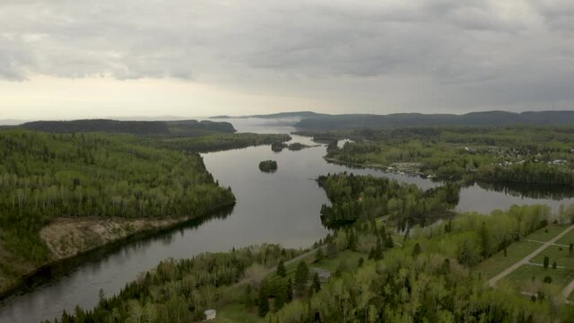 Nipigon Bay At Sunrise During Cloudy Spring Morning