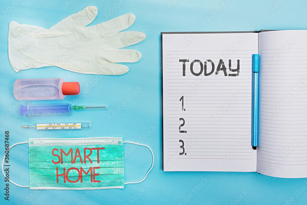 Poster handwriting text writing smart home. conceptual photo equipped home can be controlled remotely by ph