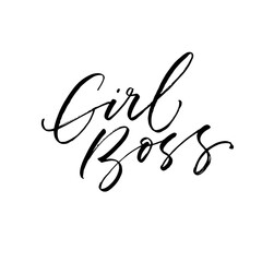Boss girl card. Modern vector brush calligraphy. Ink illustration with hand-drawn lettering. 