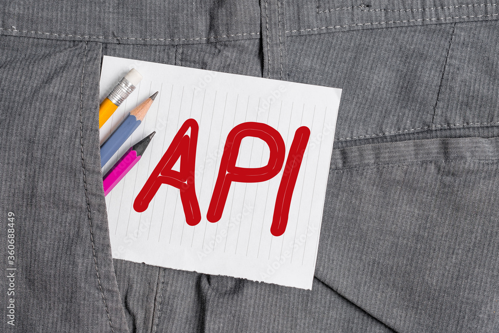Poster word writing text api. business photo showcasing set of routines, protocols, and tools for building 
