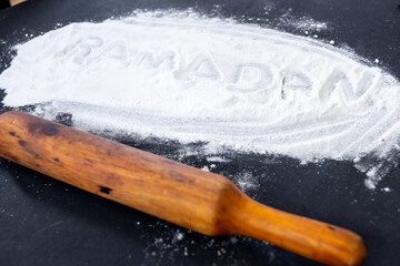 words were written by flour using finger