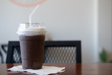 Delicious cold refreshing coffee mocha mix dark chocolate