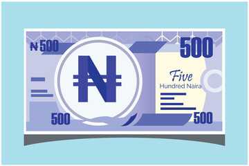 500 Nigerian Naira Banknotes paper money vector icon logo illustration and design. Nigeria business, payment and finance element. EPS 10 Vector illustration. Can be used for web, mobile, infographic,