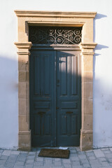 old wooden door in a stone wall
