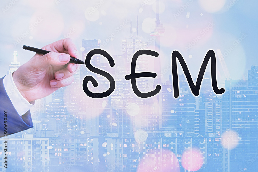 Poster conceptual hand writing showing sem. concept meaning search engine marketing internet marketing invo