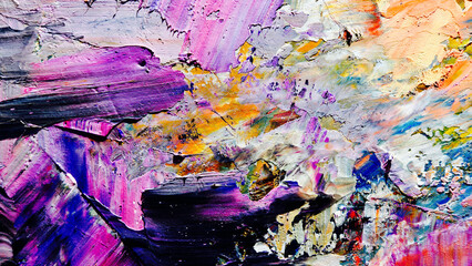 Colorful abstract background wallpaper. Modern motif visual art.  Mixtures of oil paint. Trendy...